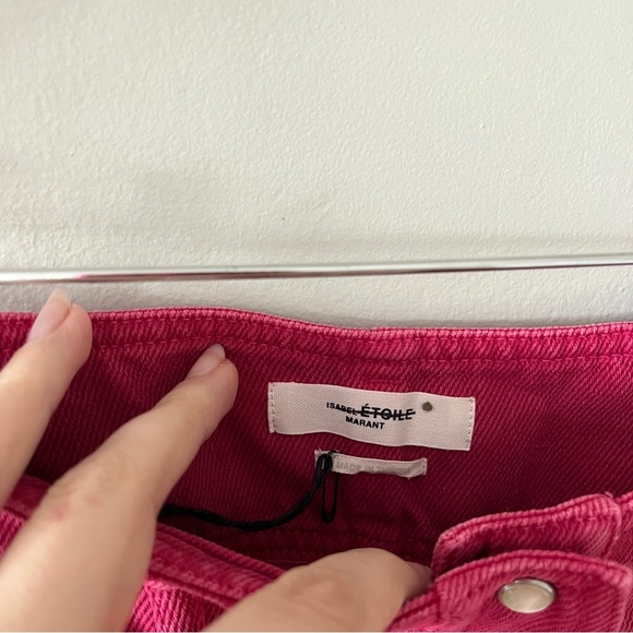 Isabel Marant Étoile High-waisted Denim Skirt in Hot Pink Size 42/10 NWOT - Picture 3 of 4